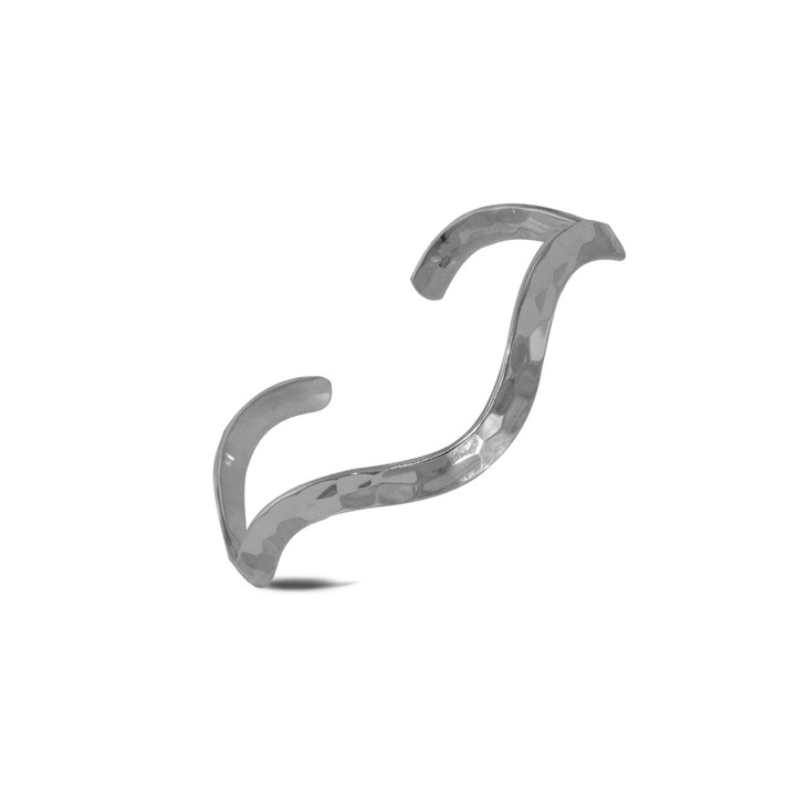 Ezüst karperec kalapácsolt hullám 20,5 cm