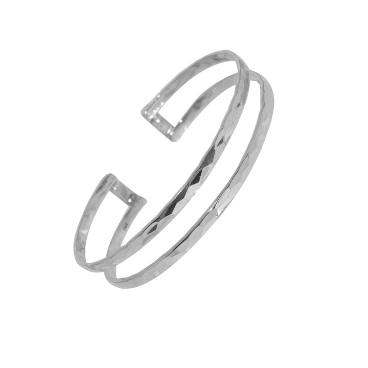 Ezüst dupla karperec kalapácsolt 20,5 - 22 cm