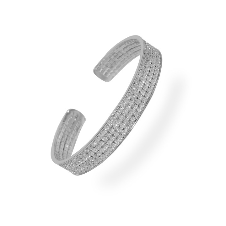 925‰ ezüst karperec körbe cirkónia köves 20,5 - 22 cm