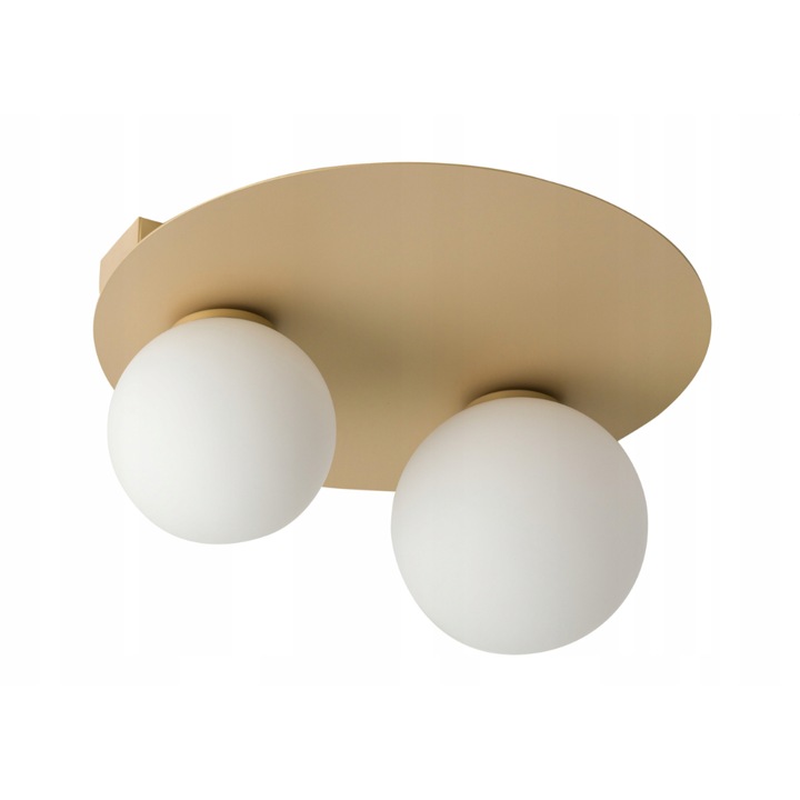 Плафон SIGMA, 2 източника на светлина, Стомана, G9, 19x33 см, Златист/Бял