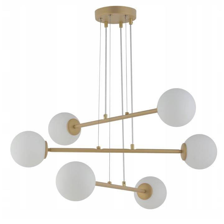 Полилей Balans с 6 източника на светлина, SIGMA, стомана, злато/бяло, G9, 60x69 см