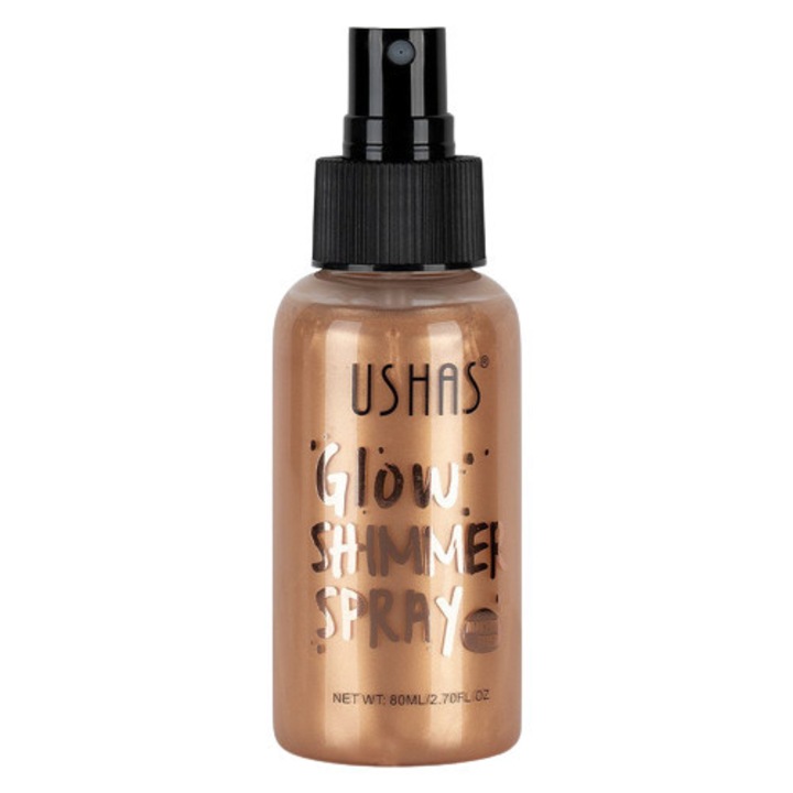 Ushas, Glow Shimmer Spray testvilágosító spray, 03, 80 ml