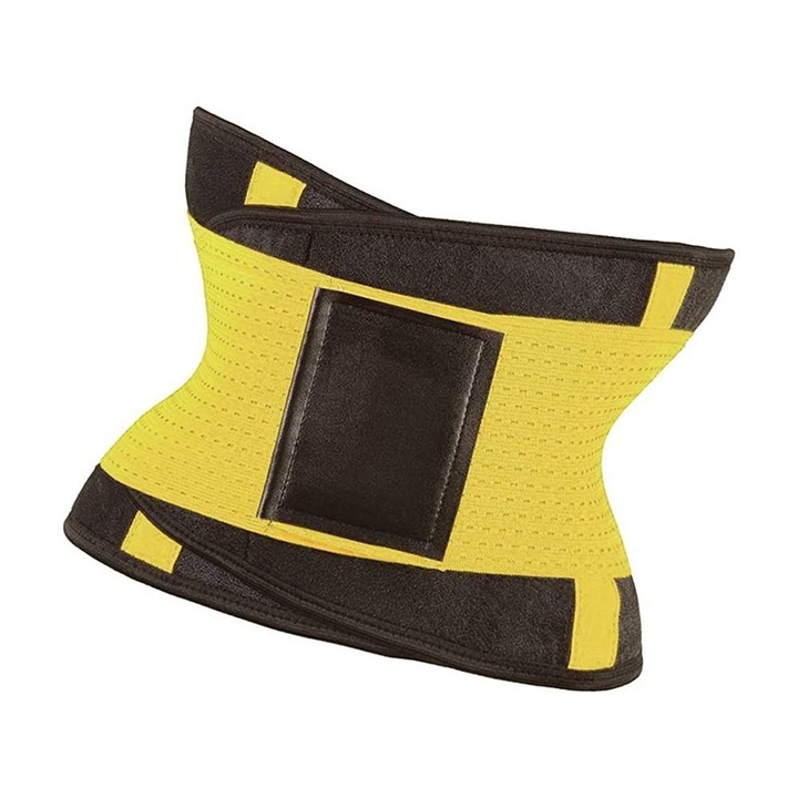 Neoprén fitnesz öv karcsúsító, M, sárga