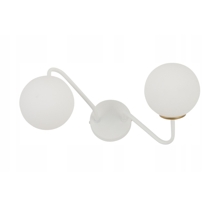 Зигзагообразен полилей с 2 източника на светлина, SIGMA, стомана, бяло/златист, G9, 28x38 см