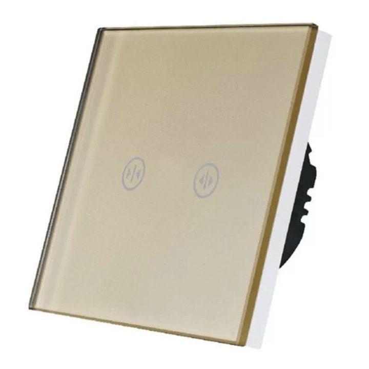 Placa sticla tactila bronz, pentru jaluzele, cu touch