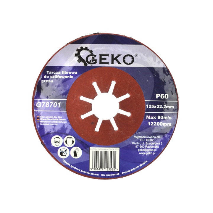 Fiber tárcsa csiszoláshoz 125mm, Geko G78701