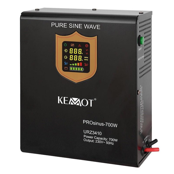 Ups Centrale Termice Sinus Pur 700w 12v Kemot, Afisaj Led, Negru