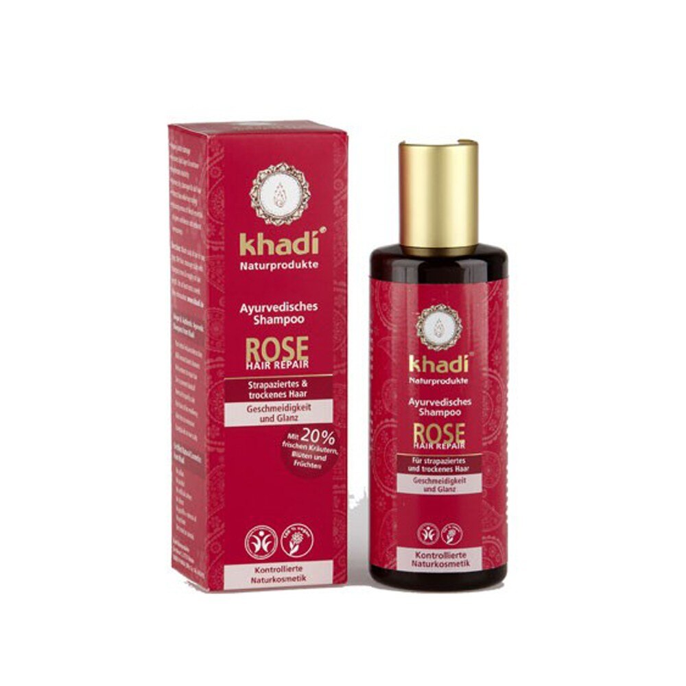 Sampon reparator cu trandafir de Damasc Khadi, 210 ml