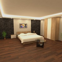 Set dormitor Hera,pat 160x200,stejar auriu-alb