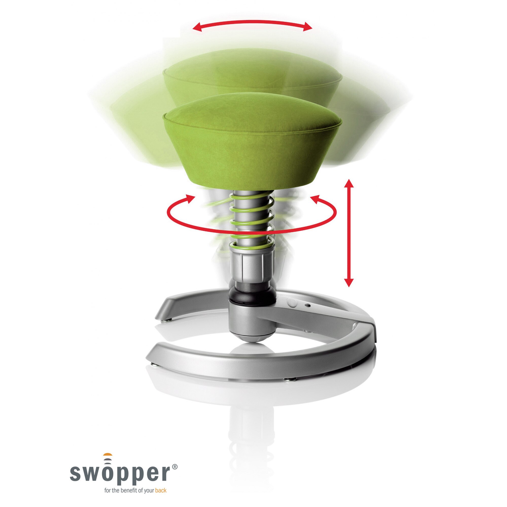 Swopper Air verde de la Hansen. De 3 ori mai multa miscare cu ergonomie 3D, pentru birou si gaming (livrare gratuita)