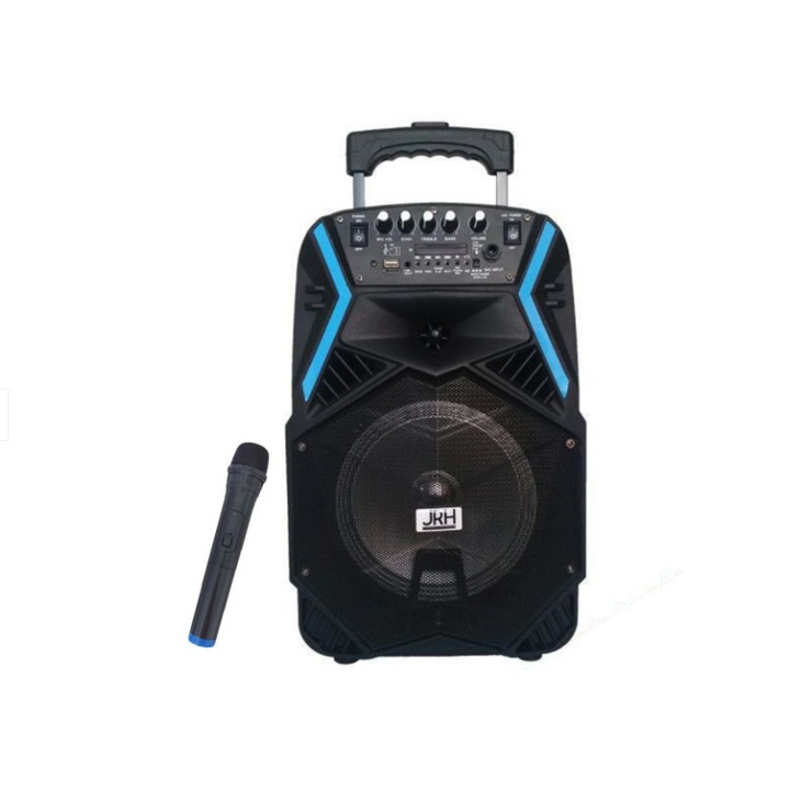 Boxa JRH cu bluetooth, usb, aux intrare, microfon wireless, negru