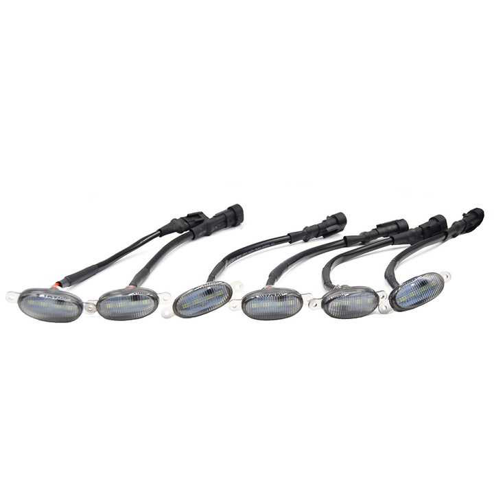 Set 6 Lumini de zi, decoratie grila radiator, 36W, lumina albastru rece