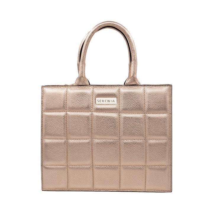 Geanta dama din piele naturala, Serenia, model Eva, Auriu