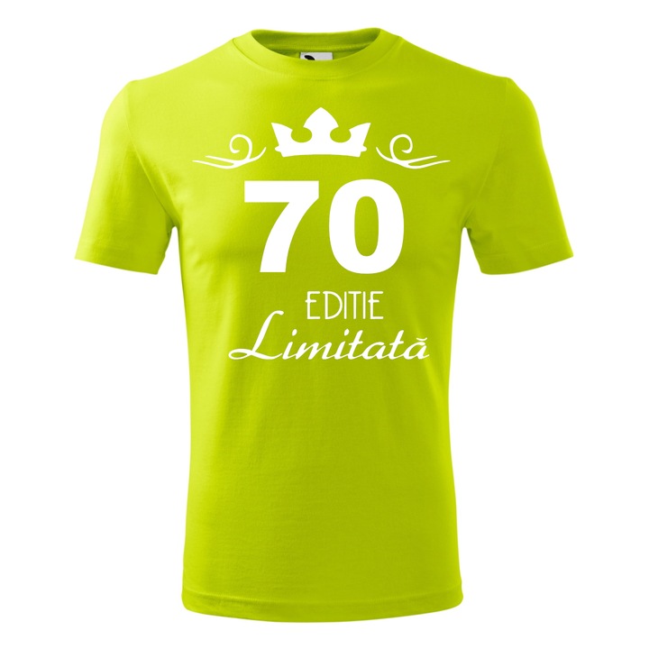 Tricou Barbat, Personalizat "70 ani editie limitata", Verde, Marime M