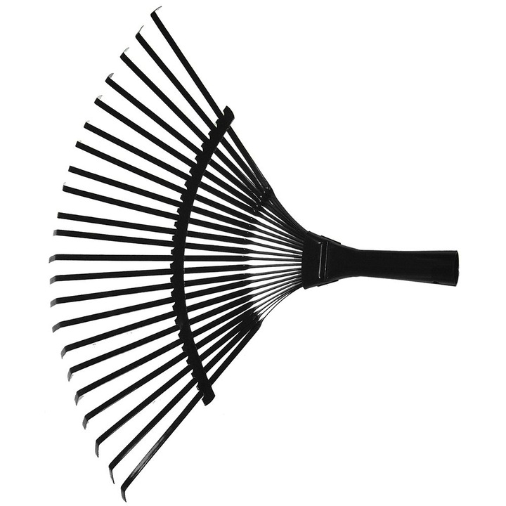 Grebla cu 22 dinti flexibili din metal, fara coada, negru