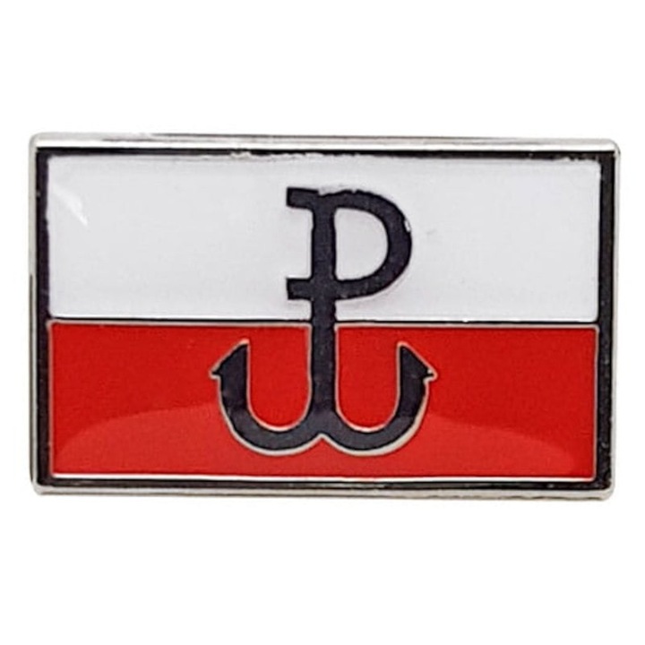 Игла със знаме, метална, цветна