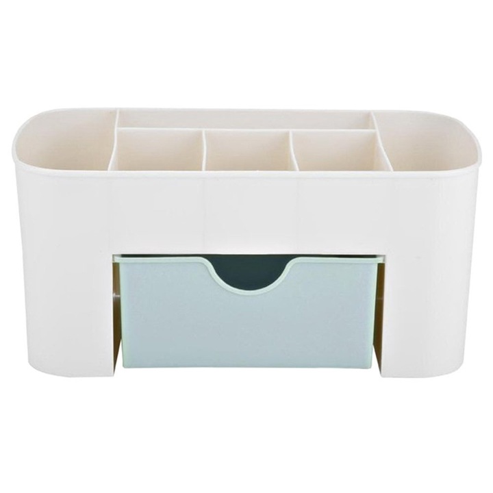 Органайзер за козметика и бижута, Zola, пластмасов, със 7 отделения, 20х9,5х10 см в 2 цвята, зелен