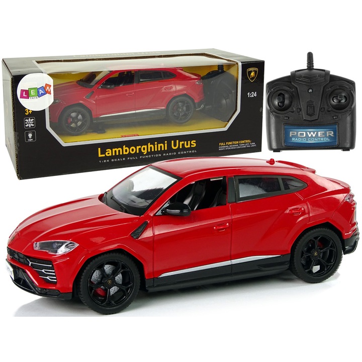 Lamborghini Urus cu telecomanda, LeanToys, Plastic, 3 ani+, Rosu