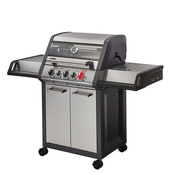 Gratar pe gaz, 3 arzatoare inox, arzator infrarosu, grile fonta, Enders Monroe Pro 3 SIK Turbo 83766