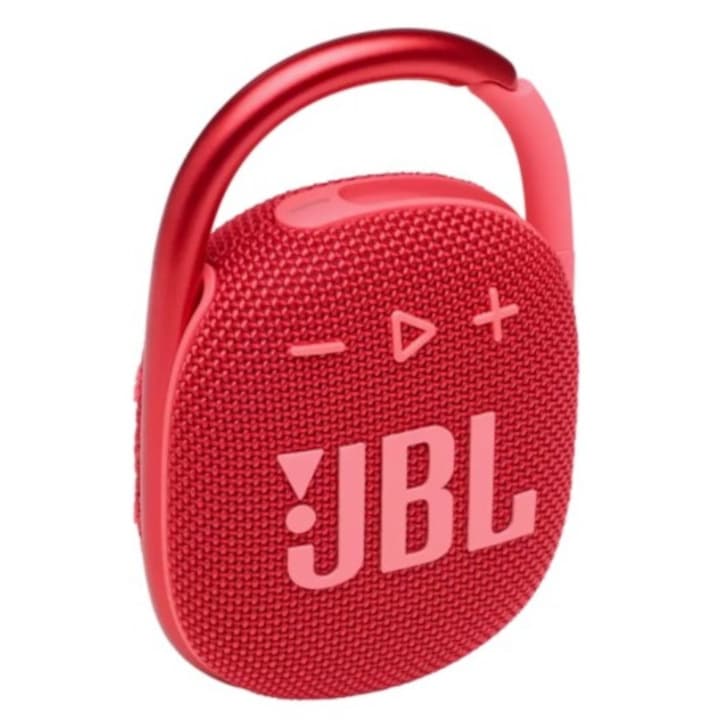 Hordozható hangszóró JBL Clip 4, Bluetooth 3.0+EDR, Vízállóság IP67, 80 dB, 3,2 W, 110x50x168 mm, piros