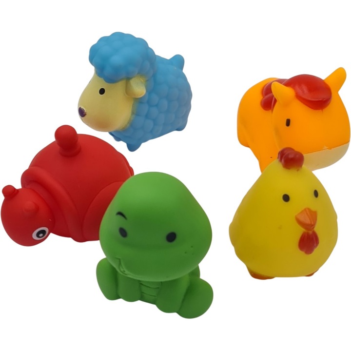 Set 5 jucarii, jucarii, animalute, chitaitori, 10 x 7 cm, multicolor, Dalimag