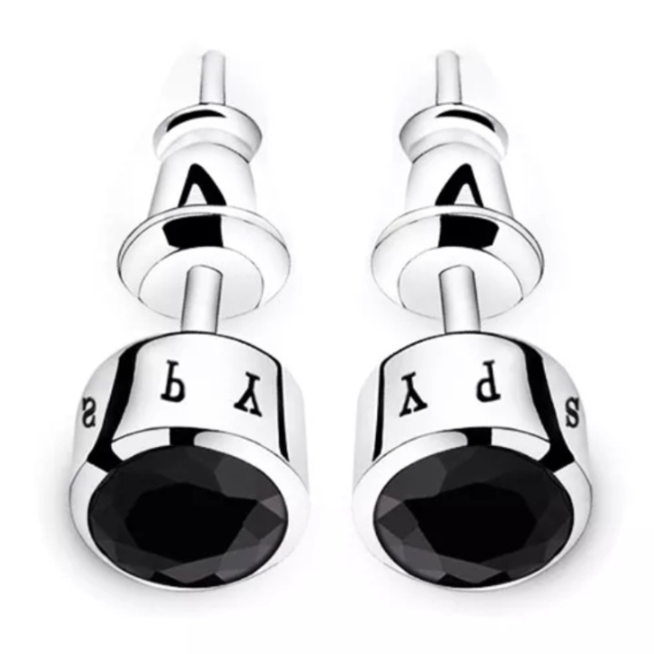 CRM Elegáns fülbevaló, kerek cirkon, ezüst