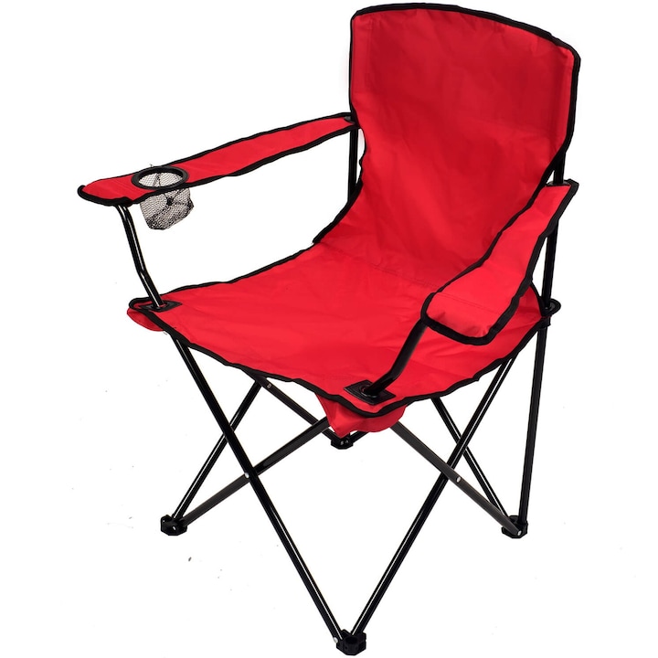 Sersimo összecsukható kemping vagy horgász szék, pohártartó, piros