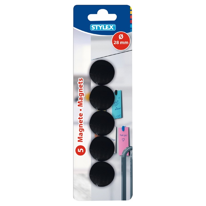 Set 5 magneti Stylex 28 mm, negru