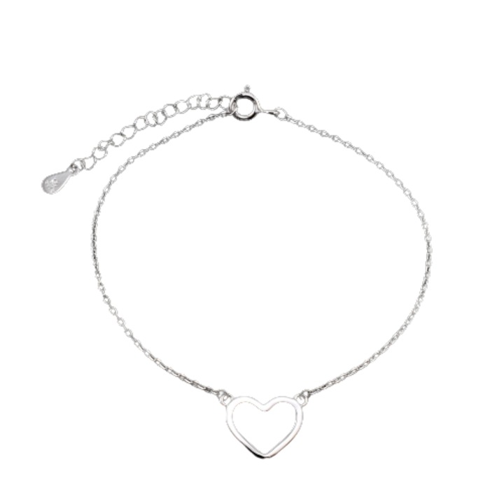 Bratara dama, din Argint 925, cu accesoriu in forma de inimioara