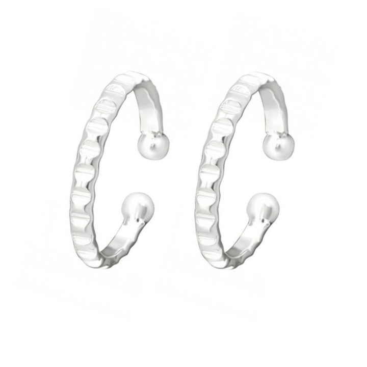 Cercei Ear Cuffs Textured pentru ureche, Boutique 23, din argint 925, argintii