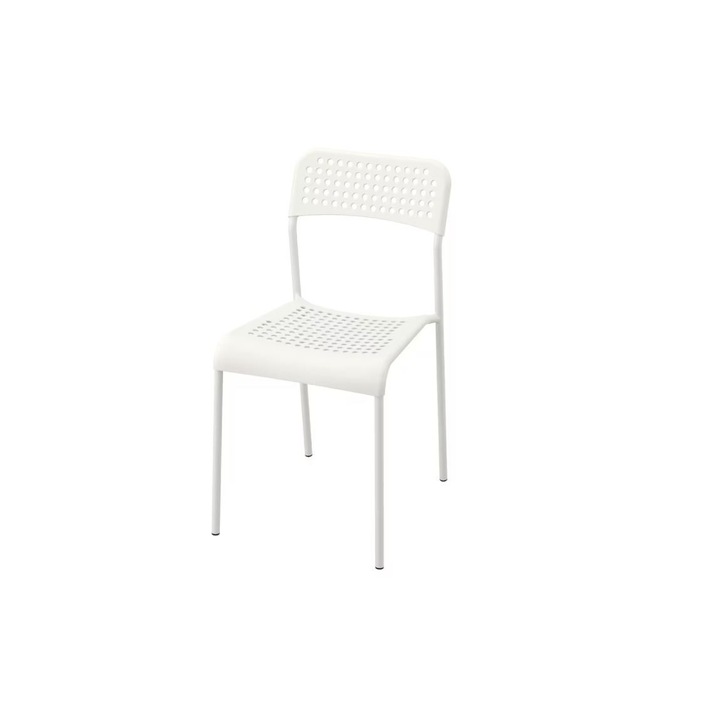 Scaun CST Alb, otel inoxidabil/plastic, rezistent la 100kg