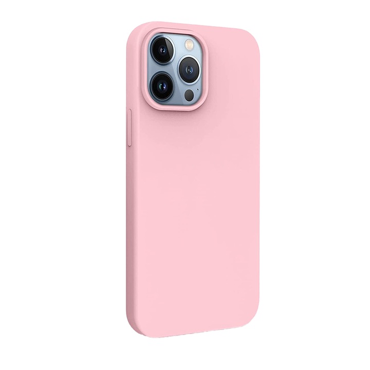 Husa Jelly Compatibila cu IPhone 13 Mini, G-Tech, Silicon TPU, Aspect Mat, Powder Pink