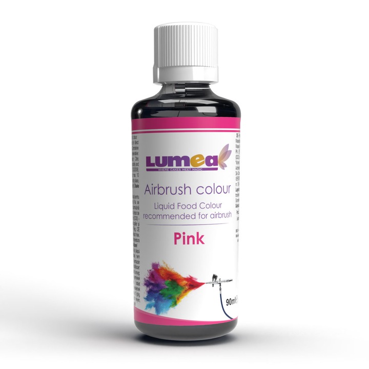 Colorant alimentar lichid pe baza de apa, Pink, 90ml - recomandat pentru Aerograf - Lumea