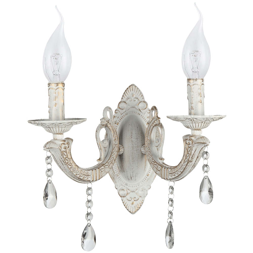 Aplica Decorativa Vintage 2 Becuri E14, metal si Cristale, culoare