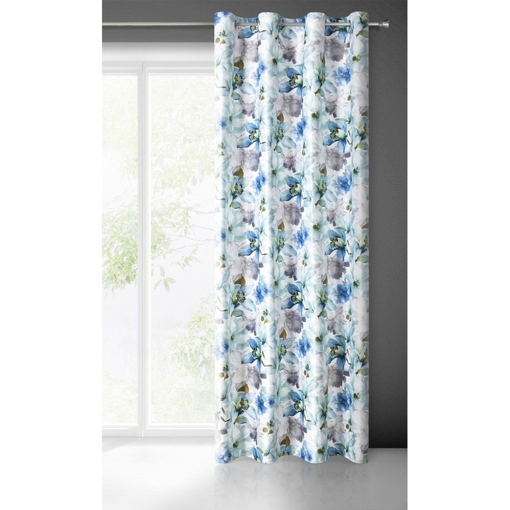 Lillie bársony sötétítő függöny Krém/kék 140x250 cm