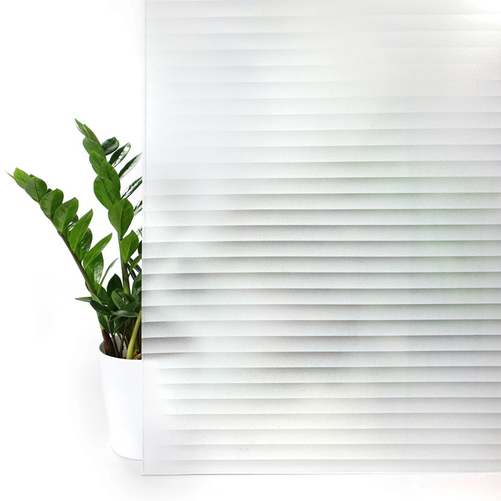 Folie statica decorativa pentru suprafete din sticla, 67.5 x 100 cm, DecoMeister®, Model Jaluzele, G063-067-0100S