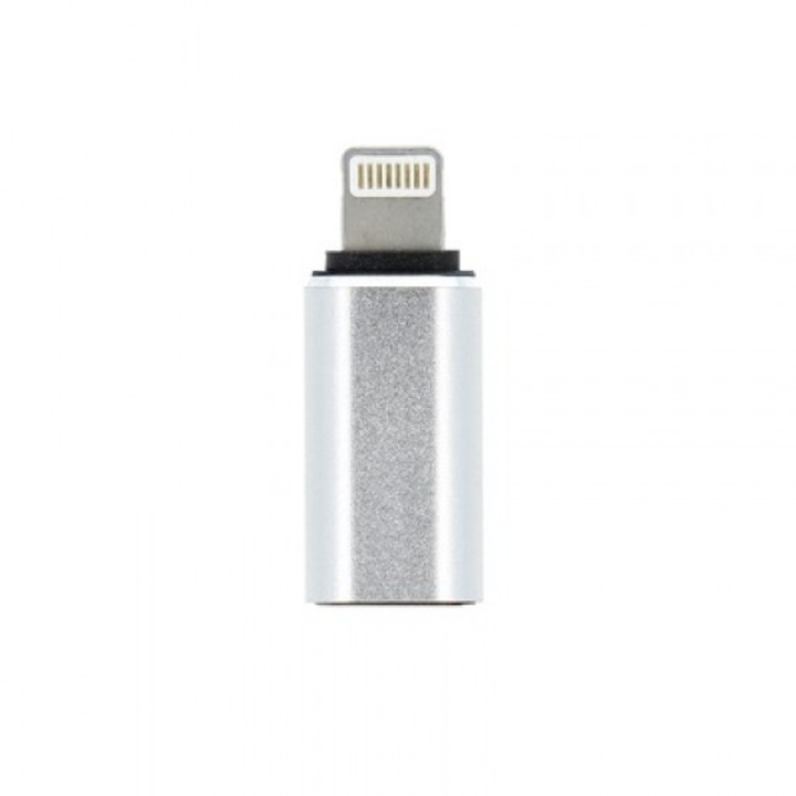 Adaptor charger tip C - iPhone lightning 8-pin silver