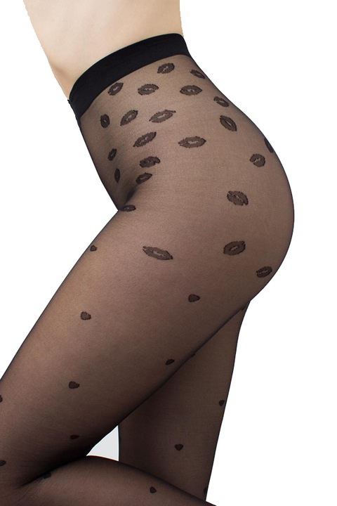 Giulia Sensual 20 den №2 Női harisnya, mintás, fekete, Fehér/Fekete