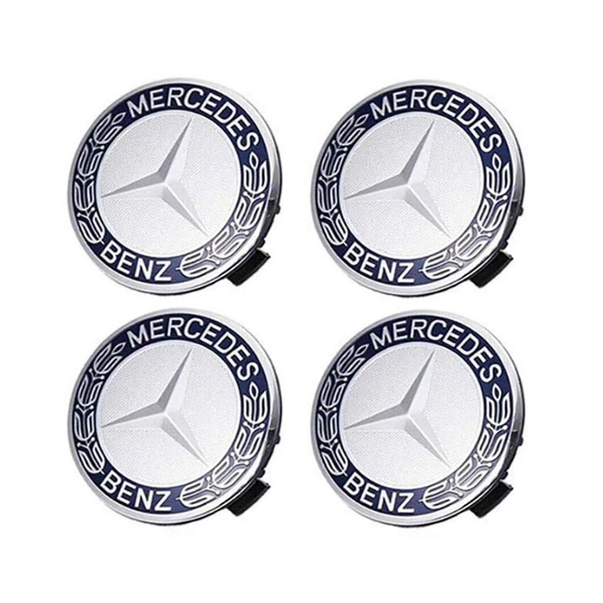 Set 4 Capace auto Mercedes Benz, bleumarin, 73mm - eMAG.ro