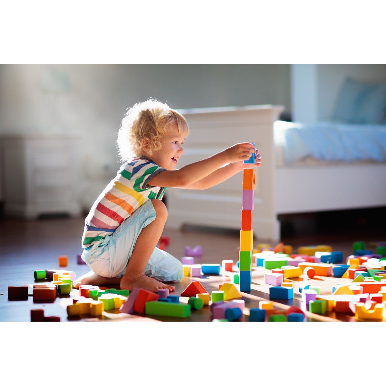Set cuburi educative si intercative din lemn 50 piese, Sortator Forme ...