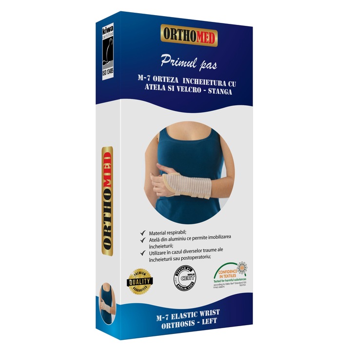 Orteza incheietura cu atela si velcro - Stanga XL, Orthomed