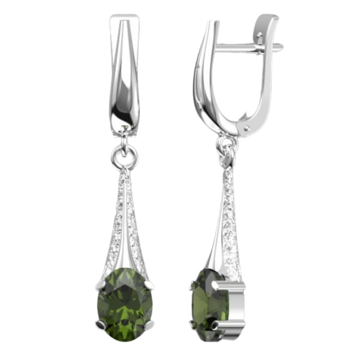 Cercei argint sageata cu moldavit natural