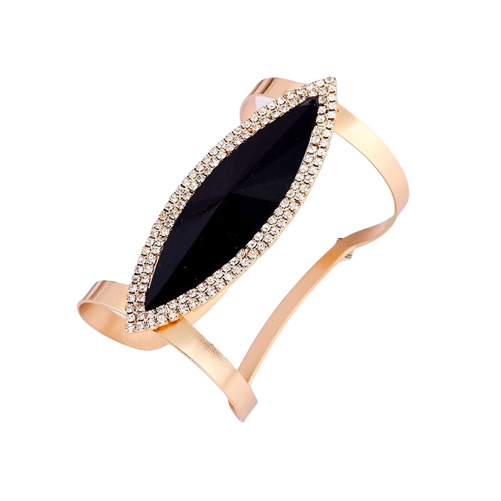 Bratara aurie, Pursehuit, reglabila, cu pietre, diametru 6 cm, Oderia C2
