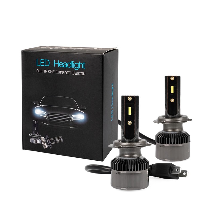 Set becuri LED M-Tech, LSF7, H7, 27 W, 32 V, 6400 lm, 2 buc