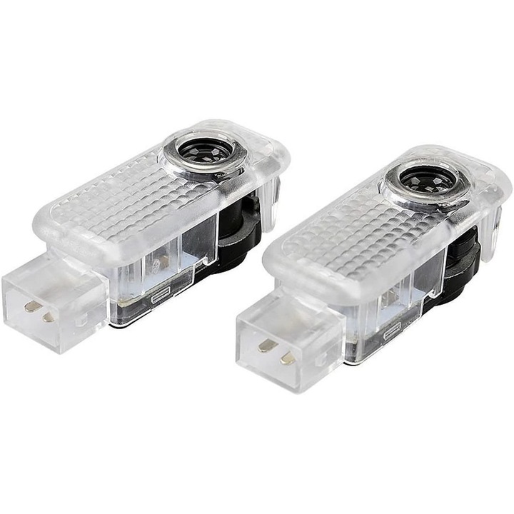 Set 2 lampi led cu proiector logo Audi A3 A4 A5 A6 A7 Q3 Q5 Q7