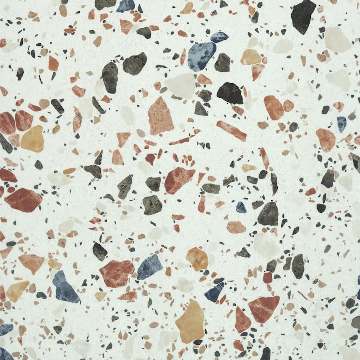 Gresie de interior, Azzo white, tip Terazzo, rectificata, multicolor, 1.08mp/cutie, 60x60 cm