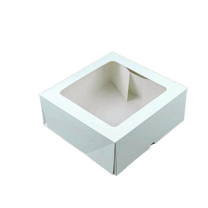 Set 25 Cutii pentru Prajituri cu Display, 170x140x90 mm, Carton Duplex GC1, 290 g/m²