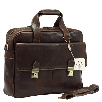 Geanta port laptop din piele naturala vachetta „superior” N4575B maro Geanta port laptop din piele naturala vachetta „superior” N4575B maro