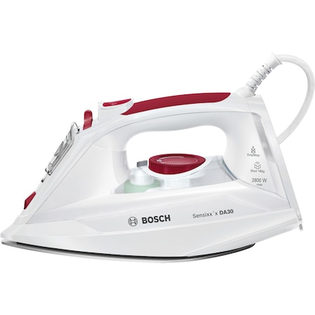 Fier de calcat Bosch Sensixx'x TDA302801W, 2800 W, 0.32 l, 180 g/min, Talpa Ceranium-Glissee, Alb