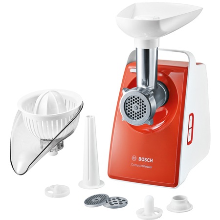 Masina de tocat Bosch MFW3630I, 1600 W, 1.9 Kg/min, Alb/Portocaliu